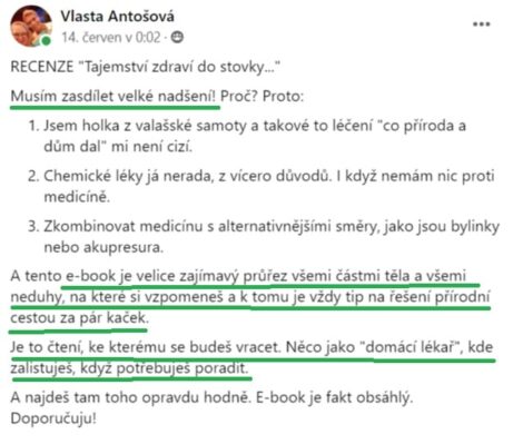 Reference Ebook Jak být zdravý do stovky Vlasta