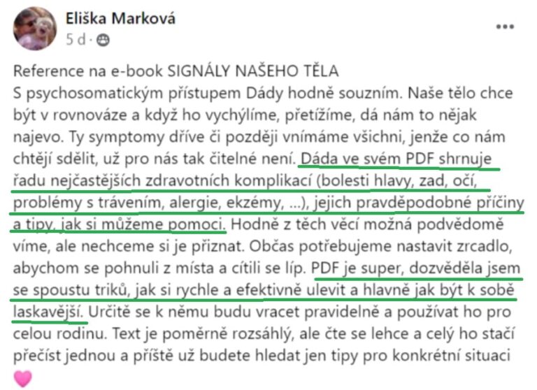 Reference varovne signaly naseho tela Eliska